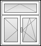 Doppelflügelfenster mit Türoberlicht